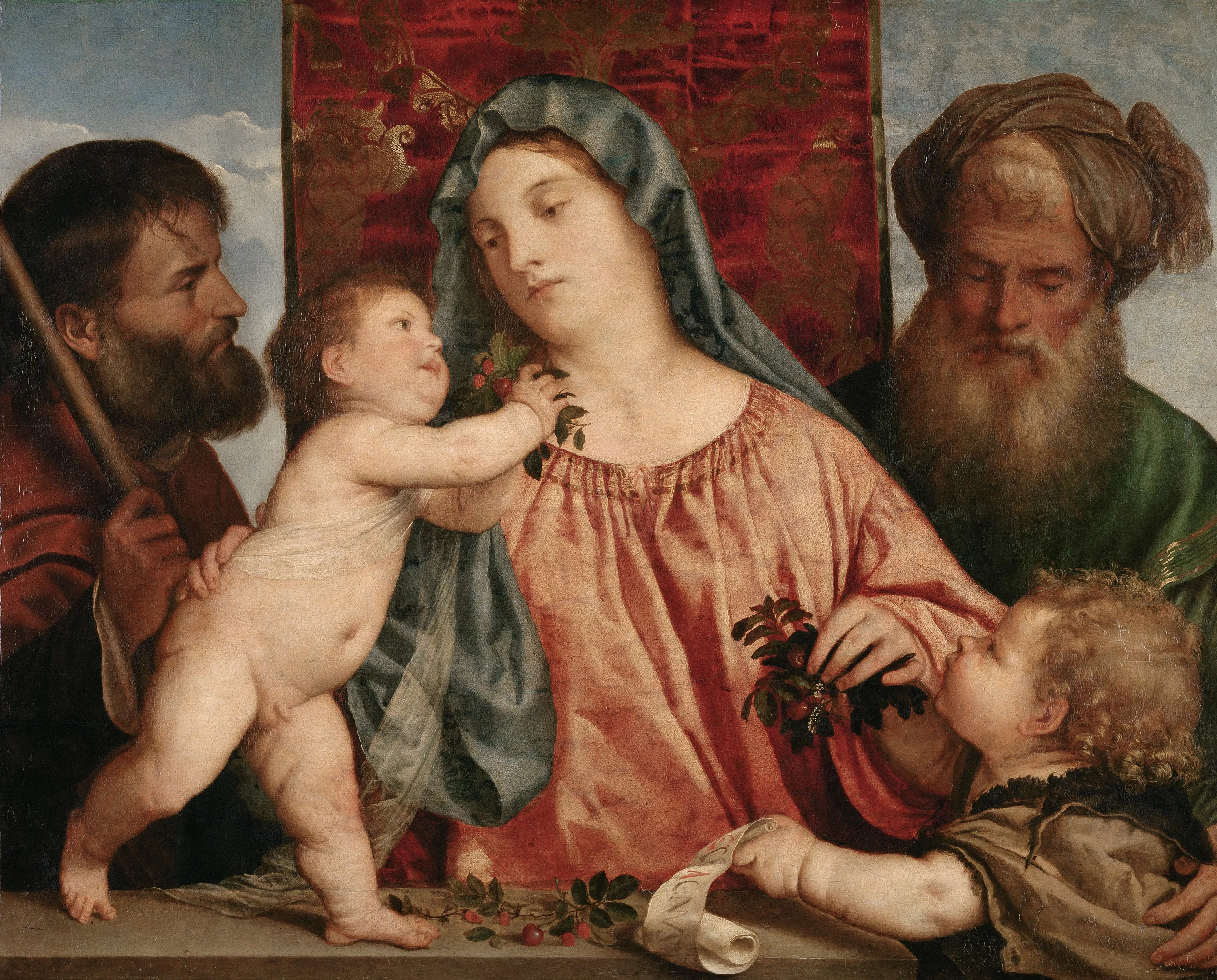 Madonna of the Cherries, detail