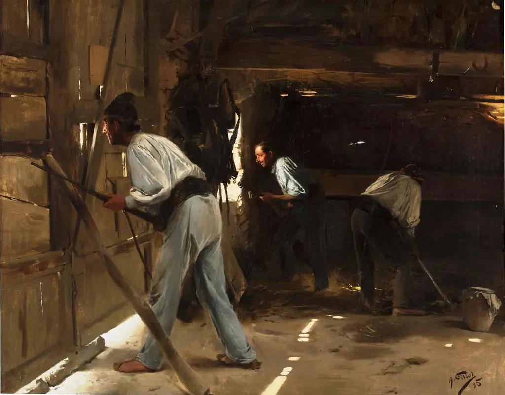 La defensa de la choza, by Antonio Fillol Granell, oil, 1898