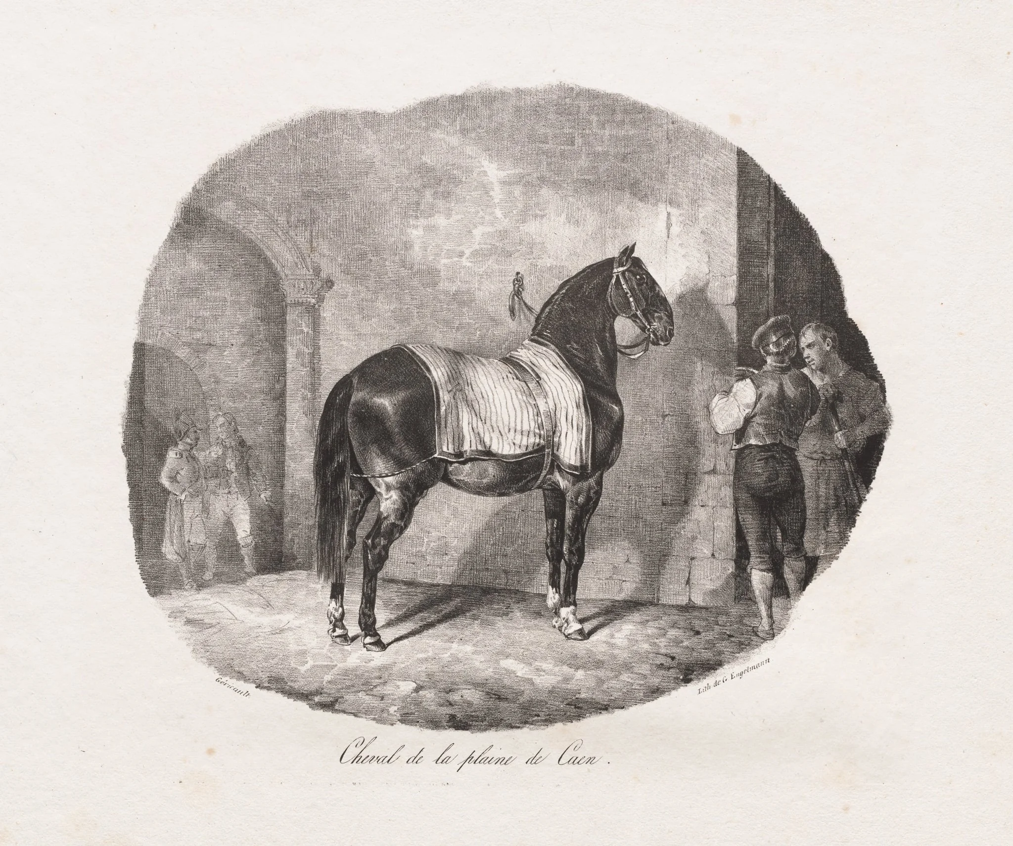 Lithographed Studies of Horses: Pl. 7, Horse from the Caen Plain, detail