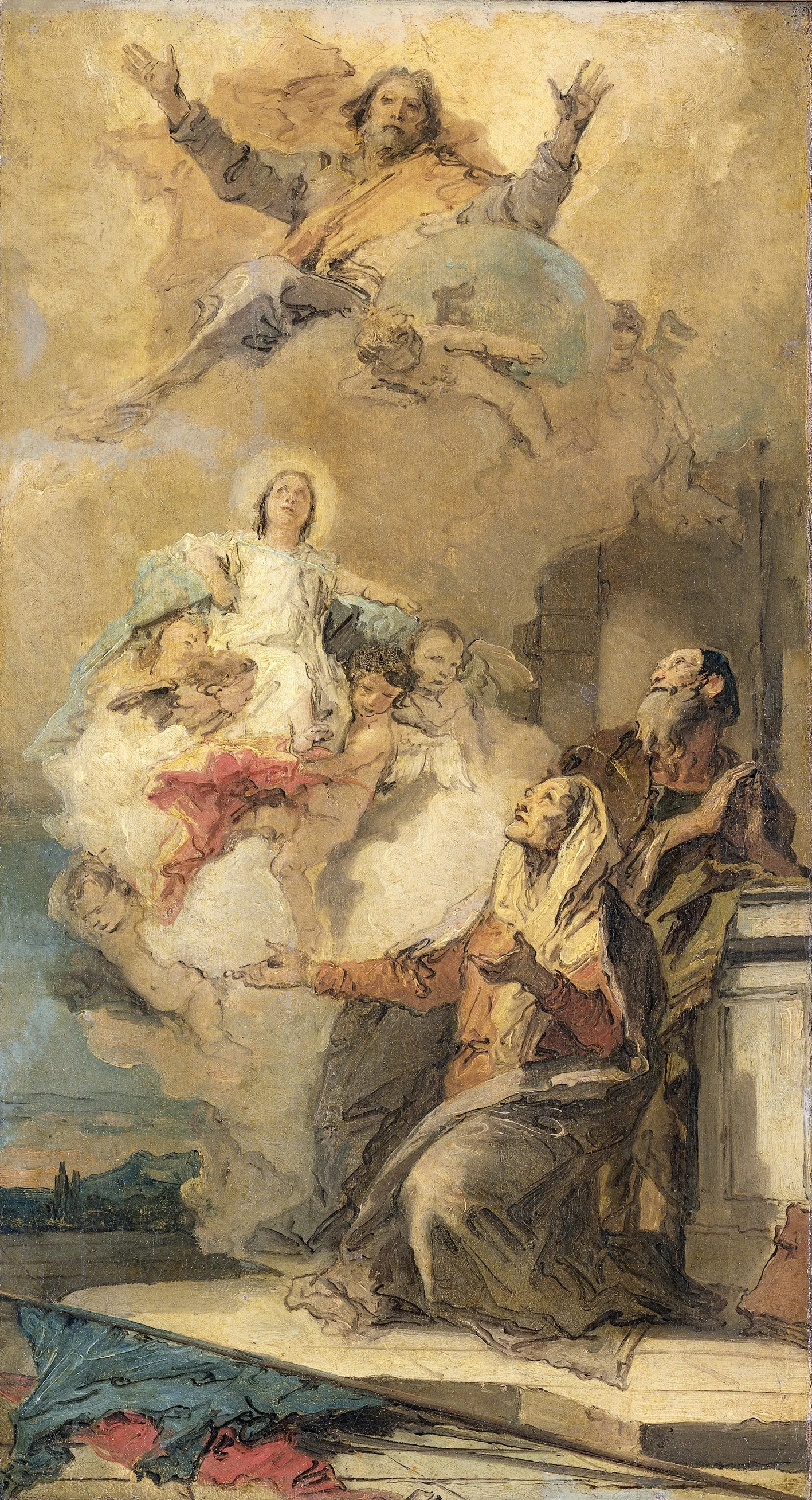 The Immaculate Conception (Joachim en Anna receiving the Virgin Mary from God the Father), detail