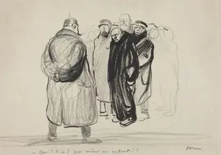 Bredouilles,  l'Equipage d'un Zeppelin, by Jean-Louis Forain, ink, 1915