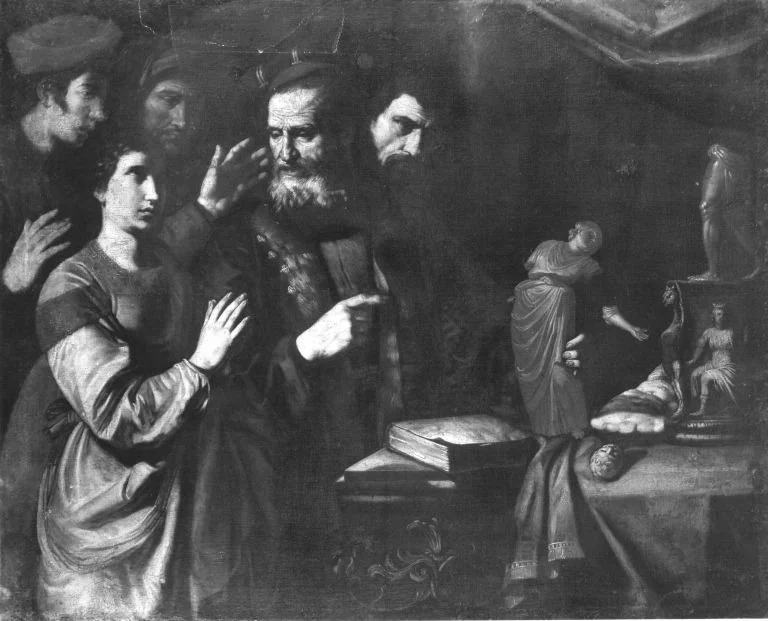 Die hl. Katharina soll zum Götzendienst zurückkehren, detail