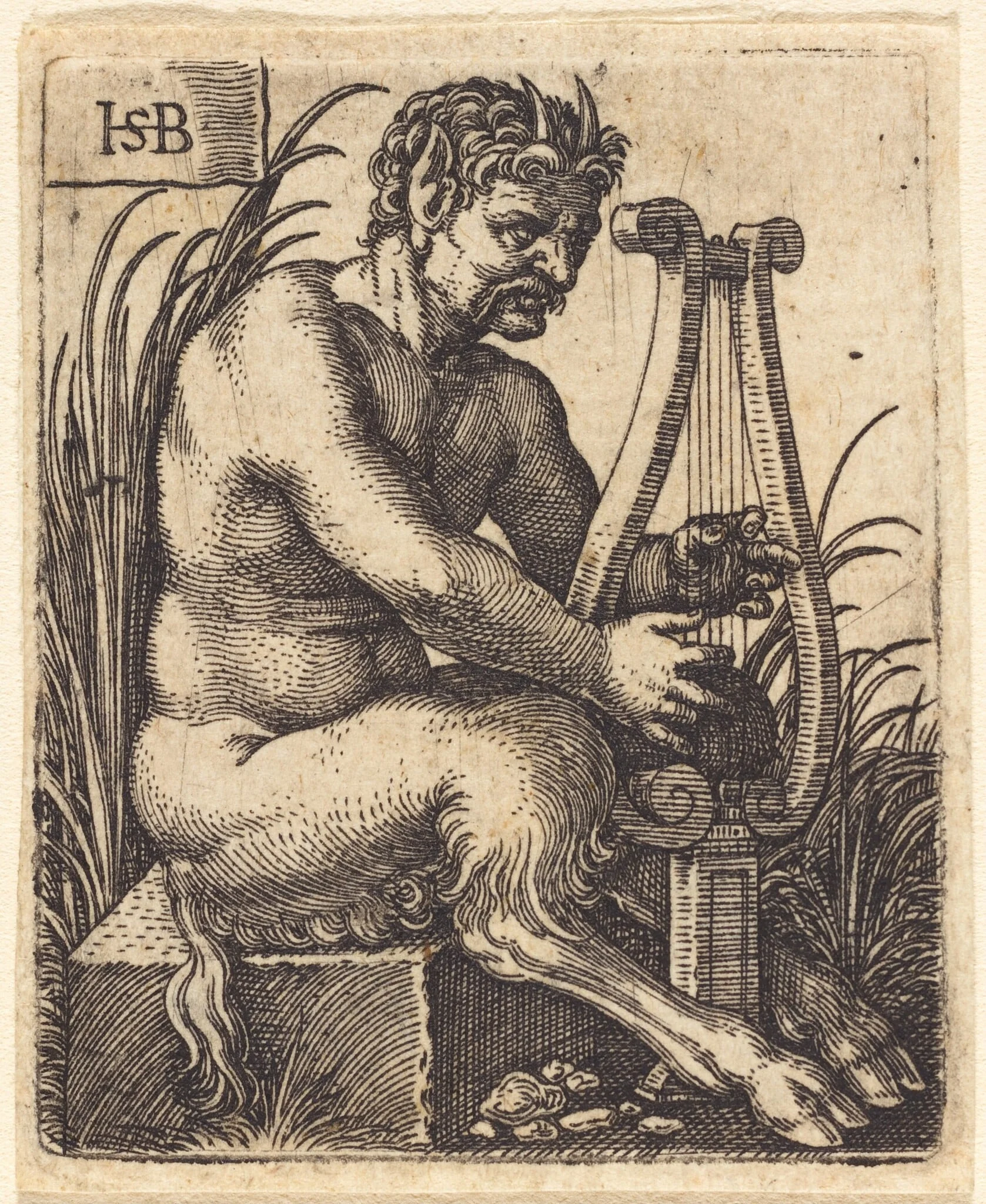 Satyr Playing the Lyre, detail