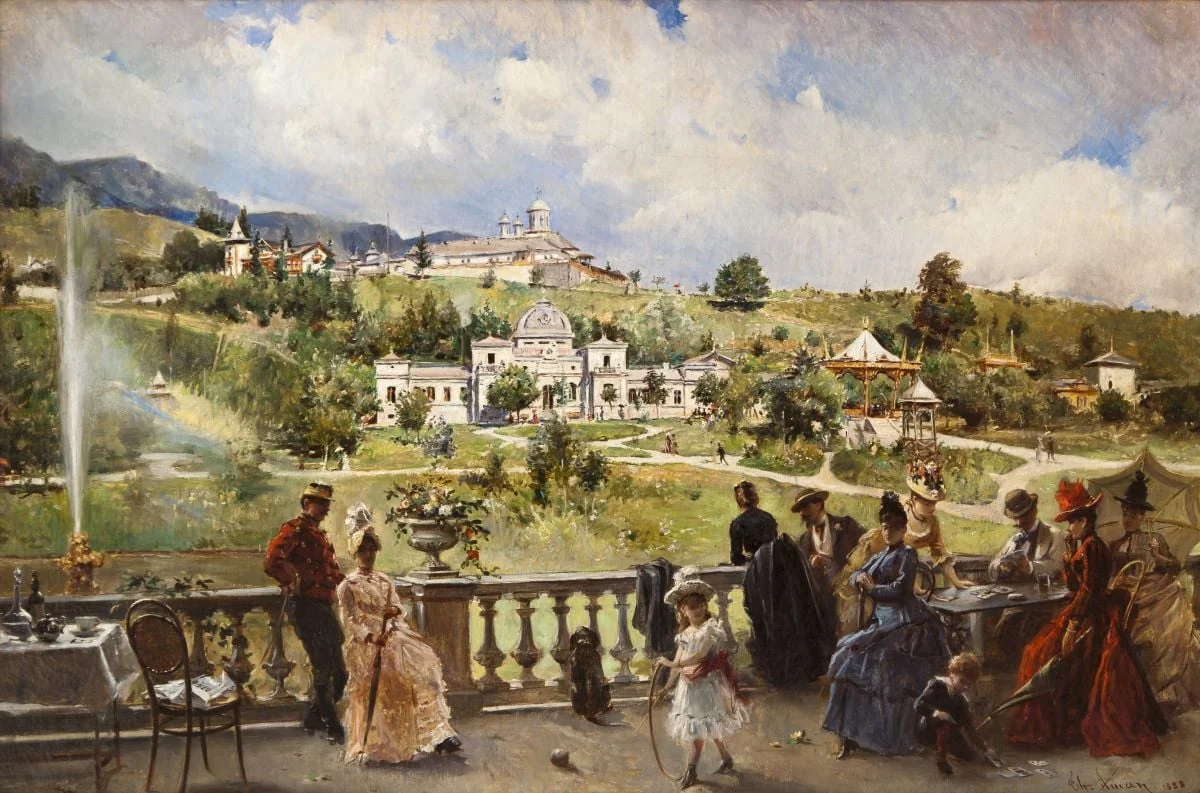 Pe terasă la Sinaia, detail