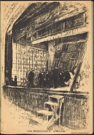 Une répétition à L'Oeuvre, Program for L'Oasis, by Édouard Vuillard, ink, 1903