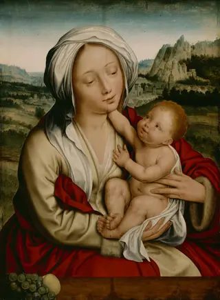 Madonna and Child, by Quinten Metsys, oil, 1520