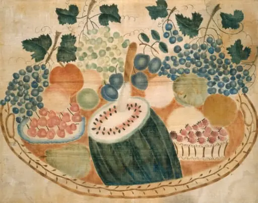 Fruit on a Tray, watercolor, 1840