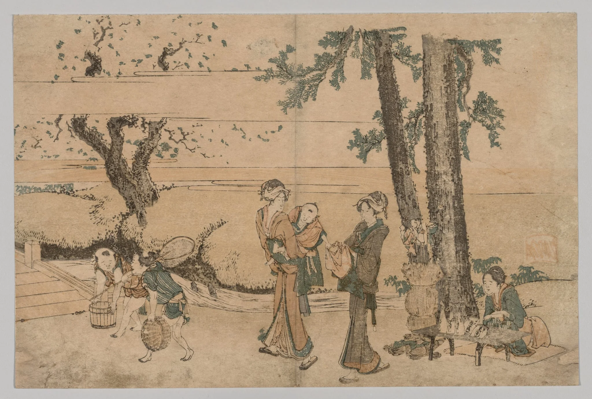 Group of Figures near a Brook, detail