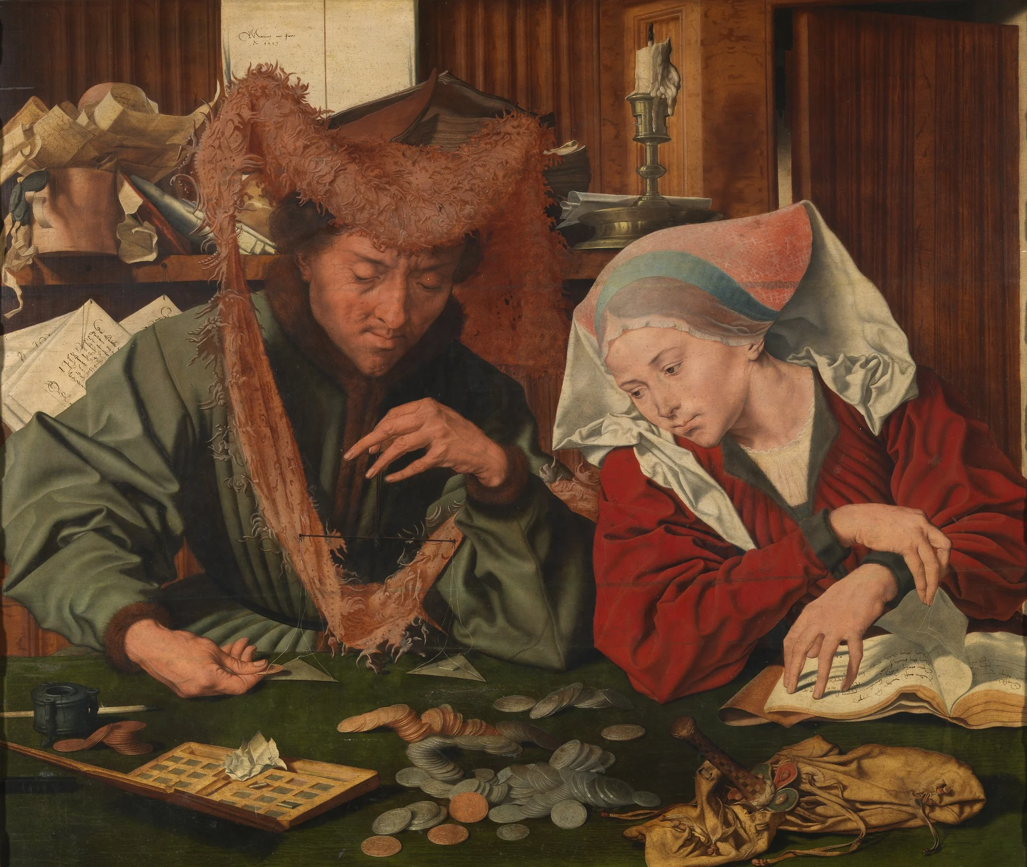 The Moneychanger and His Wife, detail