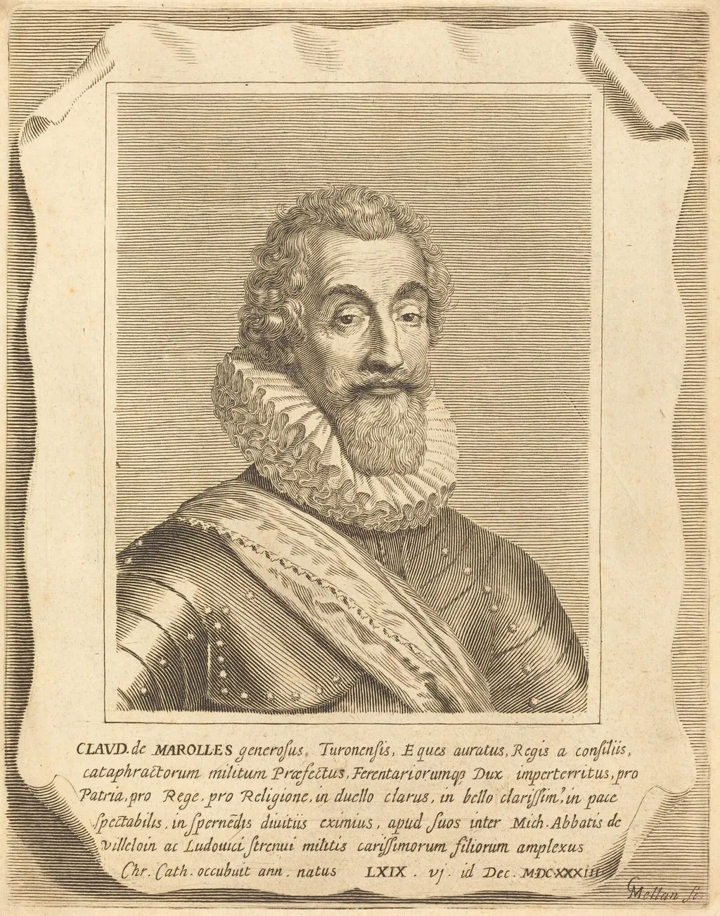 Claude de Marolles, by Claude Mellan, ink, 1633