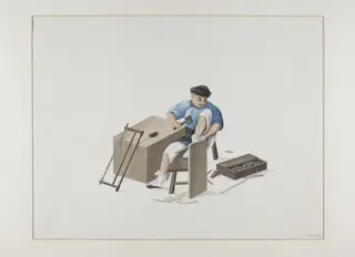 A Carpenter, by Puqua, paint, 1790