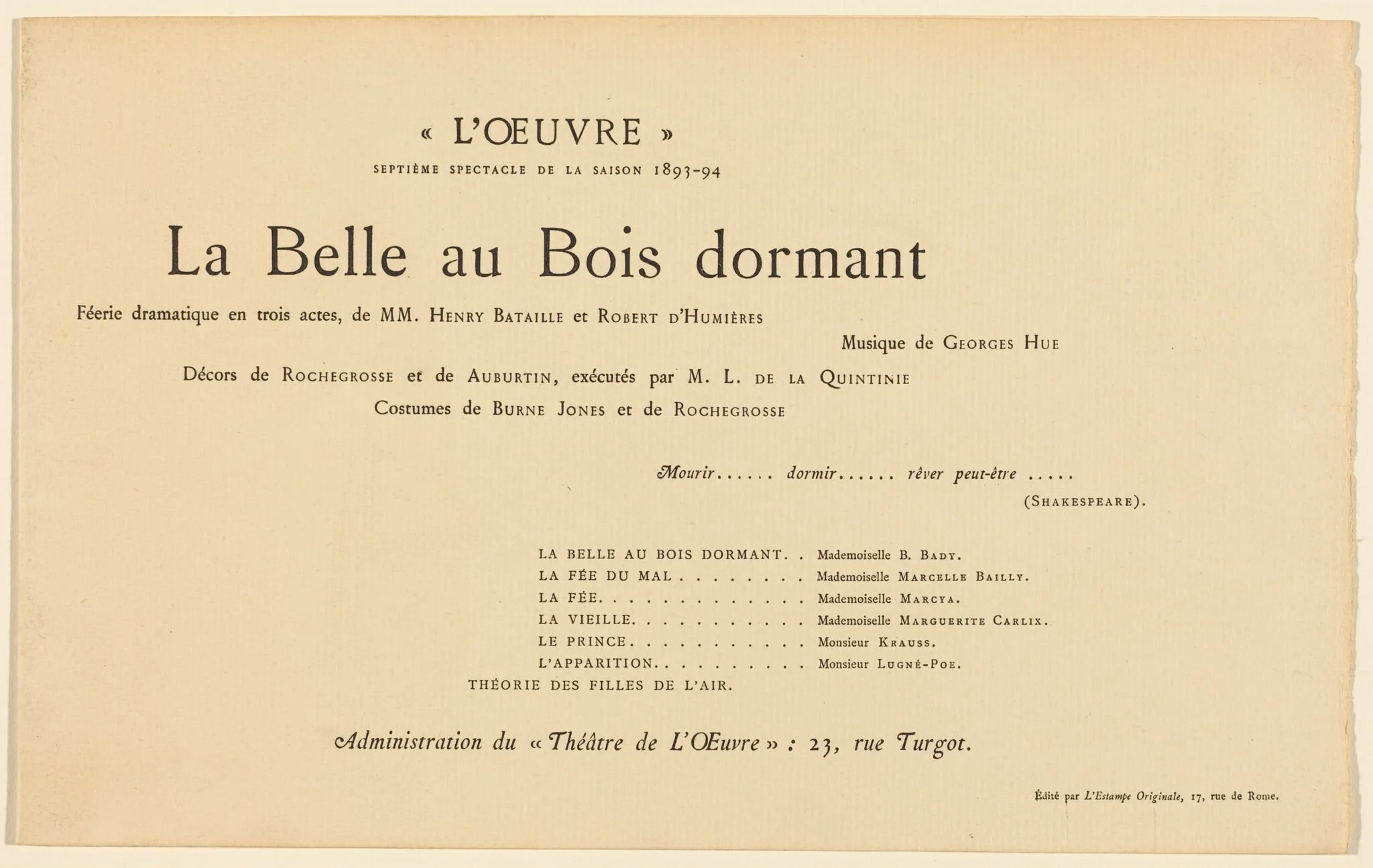 La Belle au bois dormant, detail