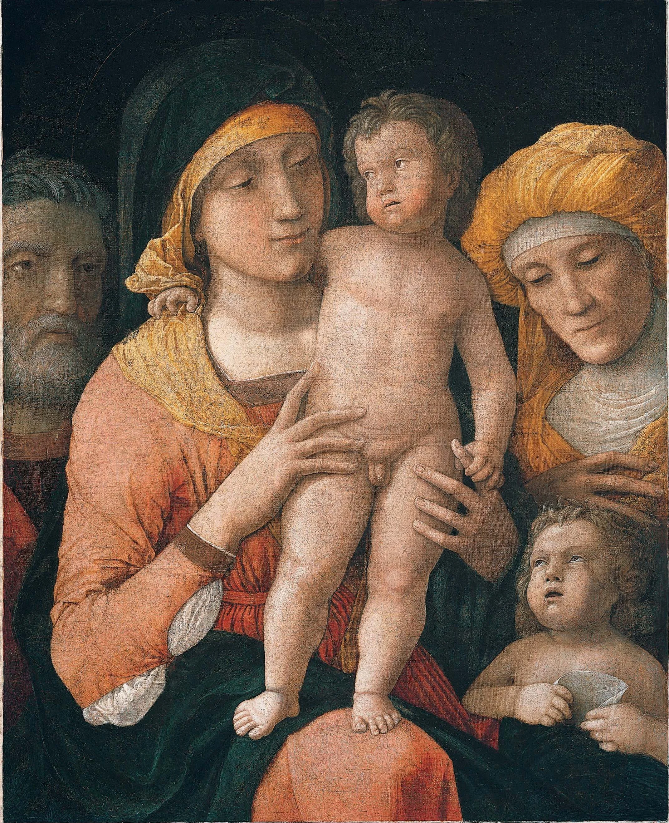 The Madonna and Child with Saints Joseph, Elizabeth, and John the Baptist, detail