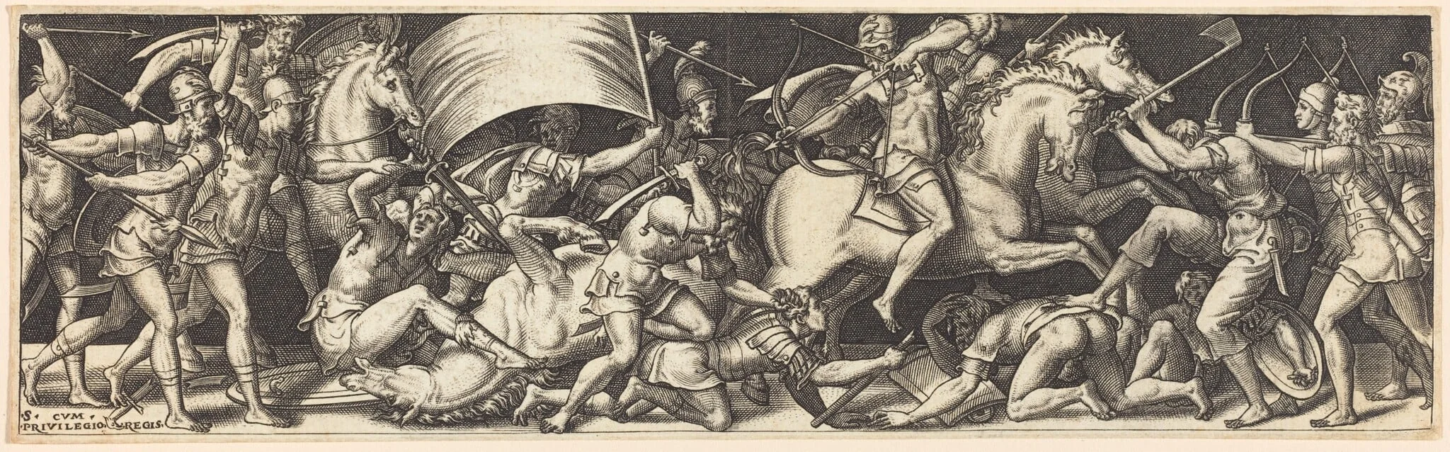 Battle of Horsemen and Foot Soldiers, detail