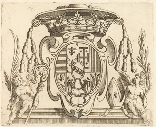 Coat of Arms of Nicolas Francis of Lorraine, by Jacques Callot, ink, 1629