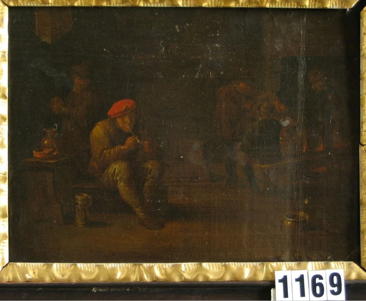 Interior țărănesc cu fumători, detail