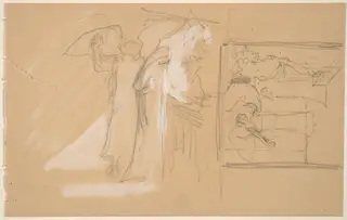 Studies for a Panel, by Charles Sprague Pearce, chalk, 1894