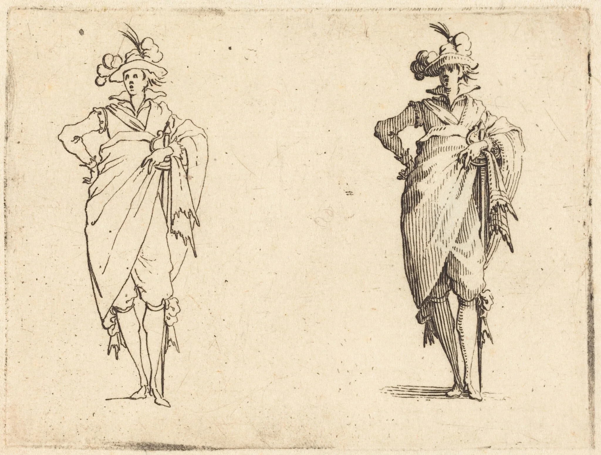 Gentleman Viewed from the Front with Hand on Hip, detail