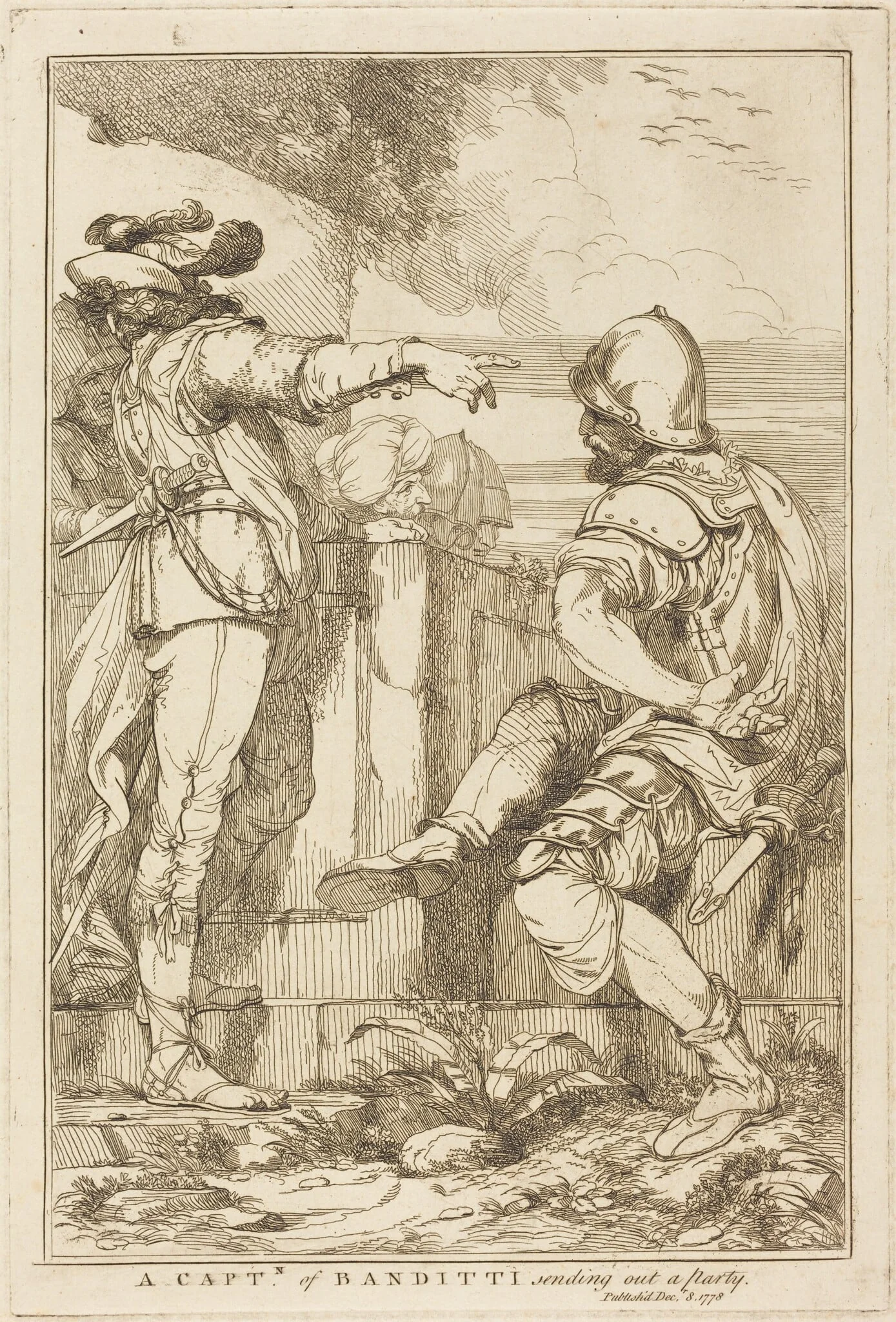 A Captn of Banditti Sending Out a Party, detail