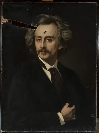 Self-portrait, by Kazimierz Mirecki, oil, 1875