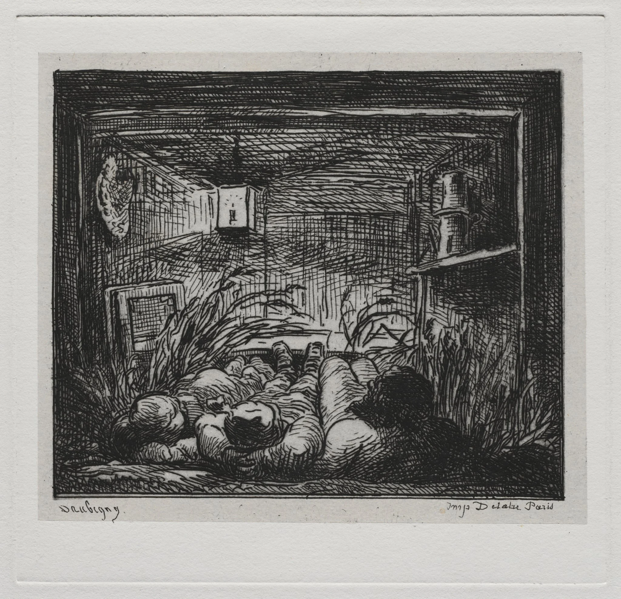 The Boat Trip: Bedding Down Aboard the "Botin" (Night on the Boat), detail