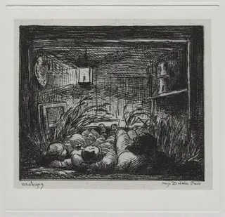 The Boat Trip:  Bedding Down Aboard the "Botin" (Night on the Boat), by Charles François Daubigny, 1861