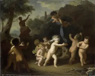 Putti Playing, by Hendrik van Limborch, unspecified, 1710