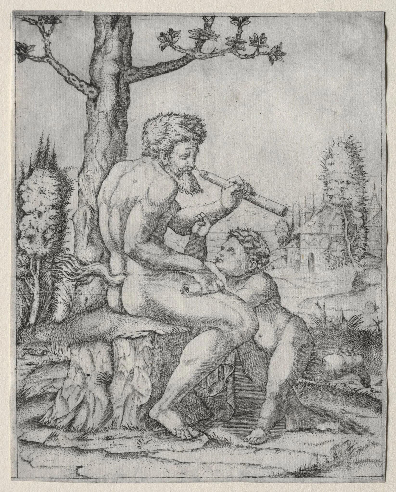 Faun and Child, detail