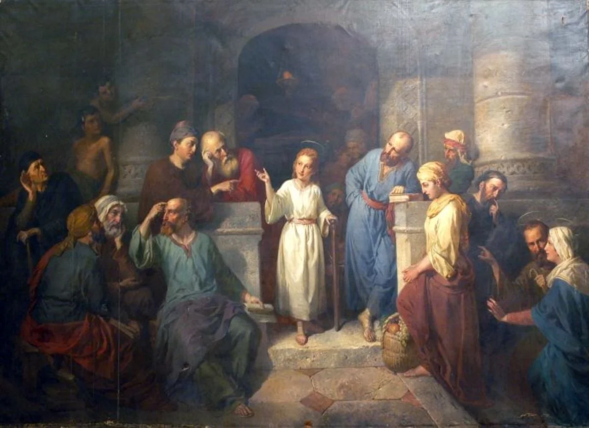 Iisus în templu, detail