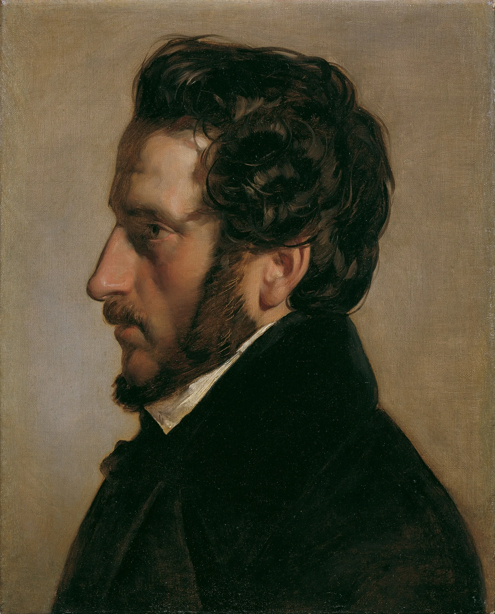 Portrait of the painter Friedrich Gauermann (1803-1887), detail