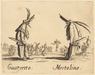 Guatsetto and Mestolino, by Jacques Callot, ink, 1622