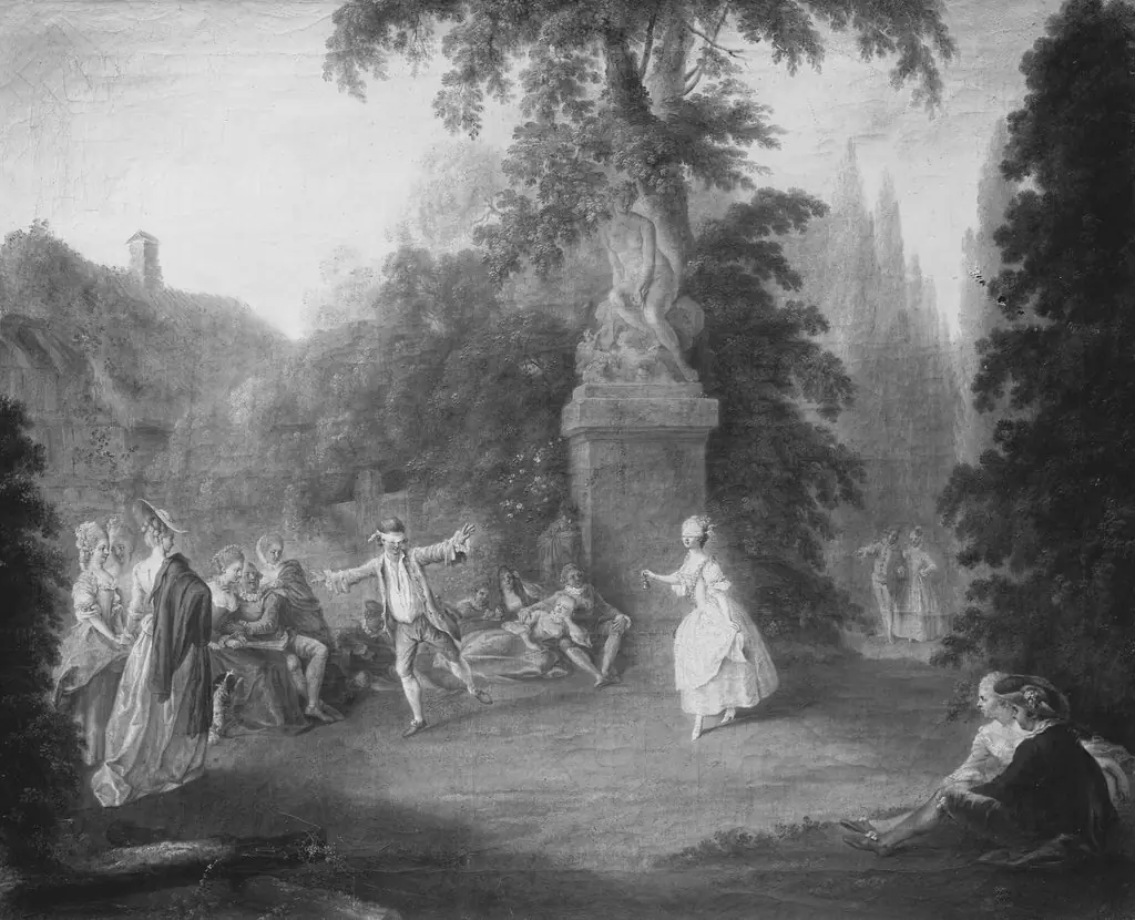 The Blind Man's Game, by Daniel Nikolaus Chodowiecki, oil, 1768