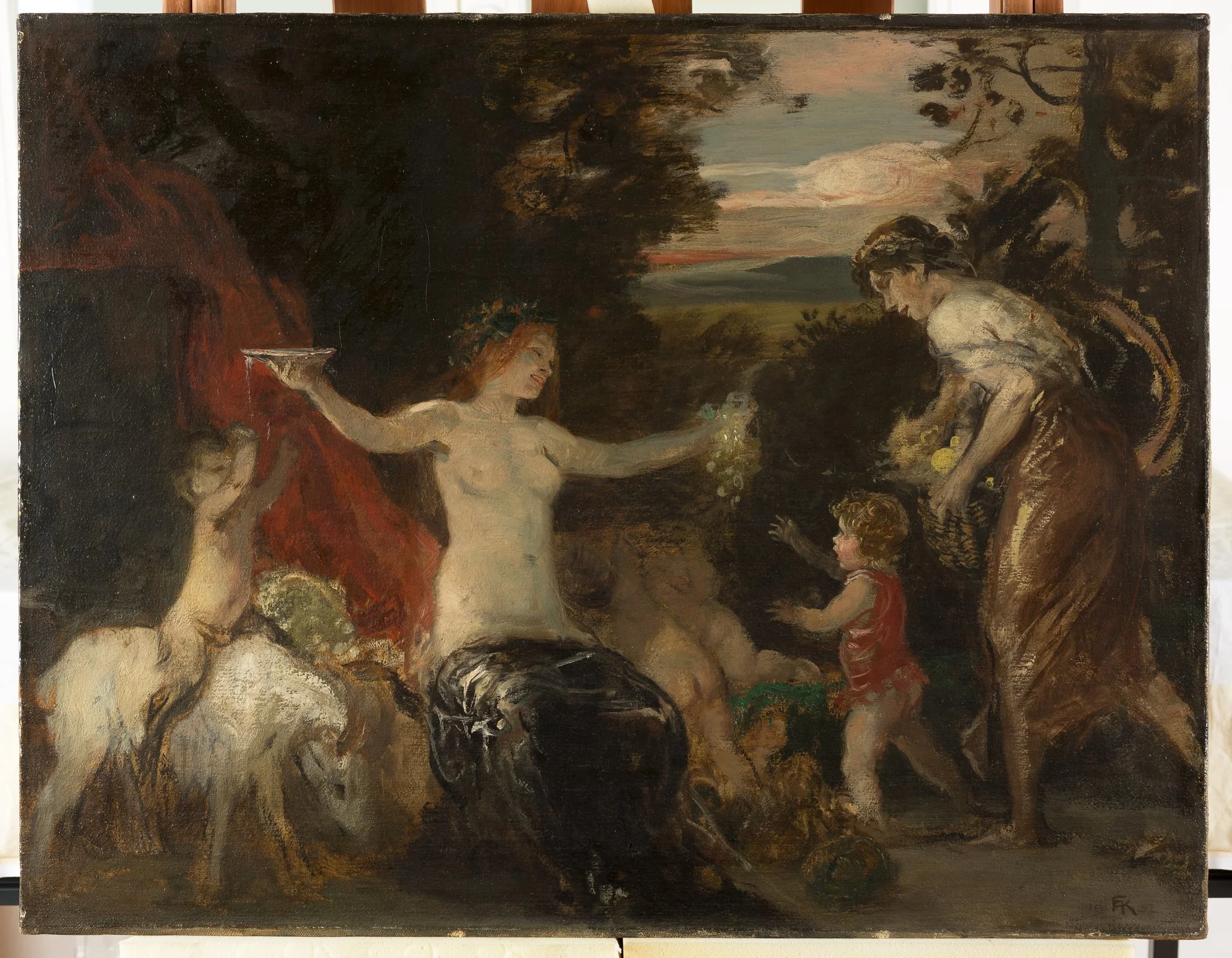 Die Erziehung des Bacchus, detail
