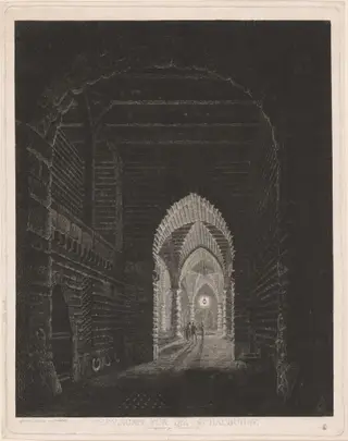 Gefængnis für die Schaubühne (Scenographic Design for a Prison), by Abel Schlicht, ink, 1785
