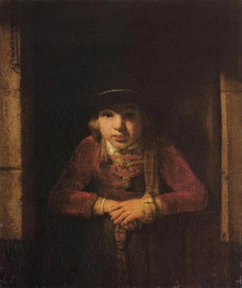 Boy Looking through the Window, detail