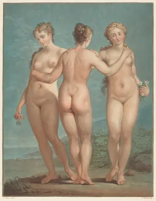 Les trois graces, by Jean-François Janinet, ink, 1786