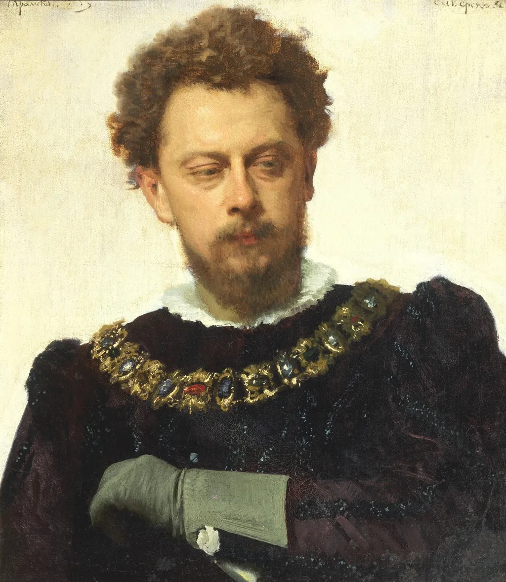 The Actor A.P.Lensky as Petruchio in Shakespeare's Comedy "The Taming of the Shrew", by Ivan Kramskoi, oil