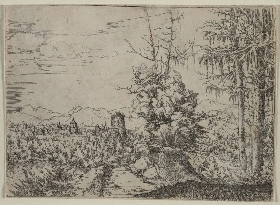 Landscape with Two Pines, detail
