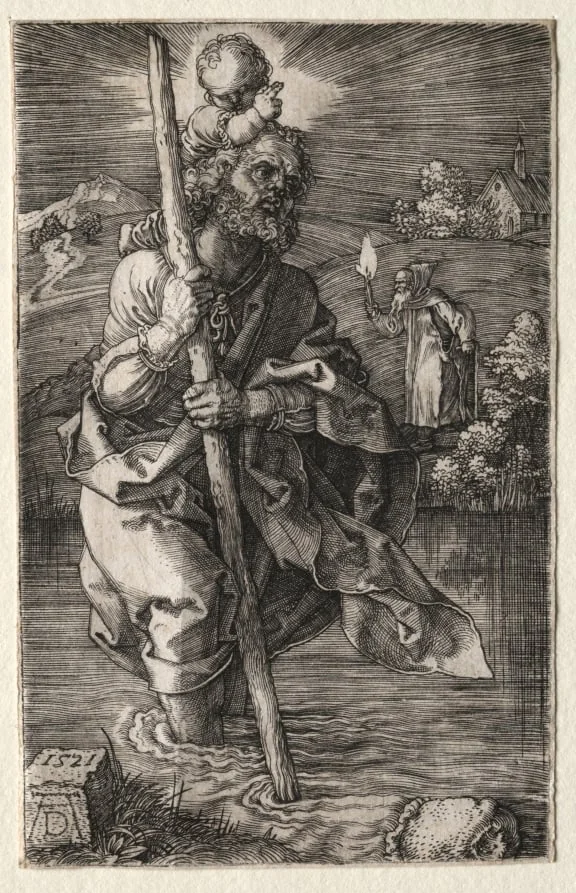 St. Christopher, Facing Right, detail