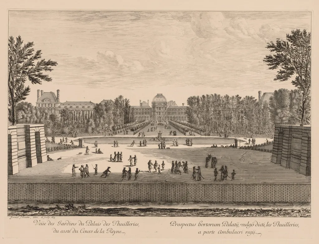 Vue du palais et des jardins des Tuileries, du côté du cours la Reine, by Israël Silvestre, 1673