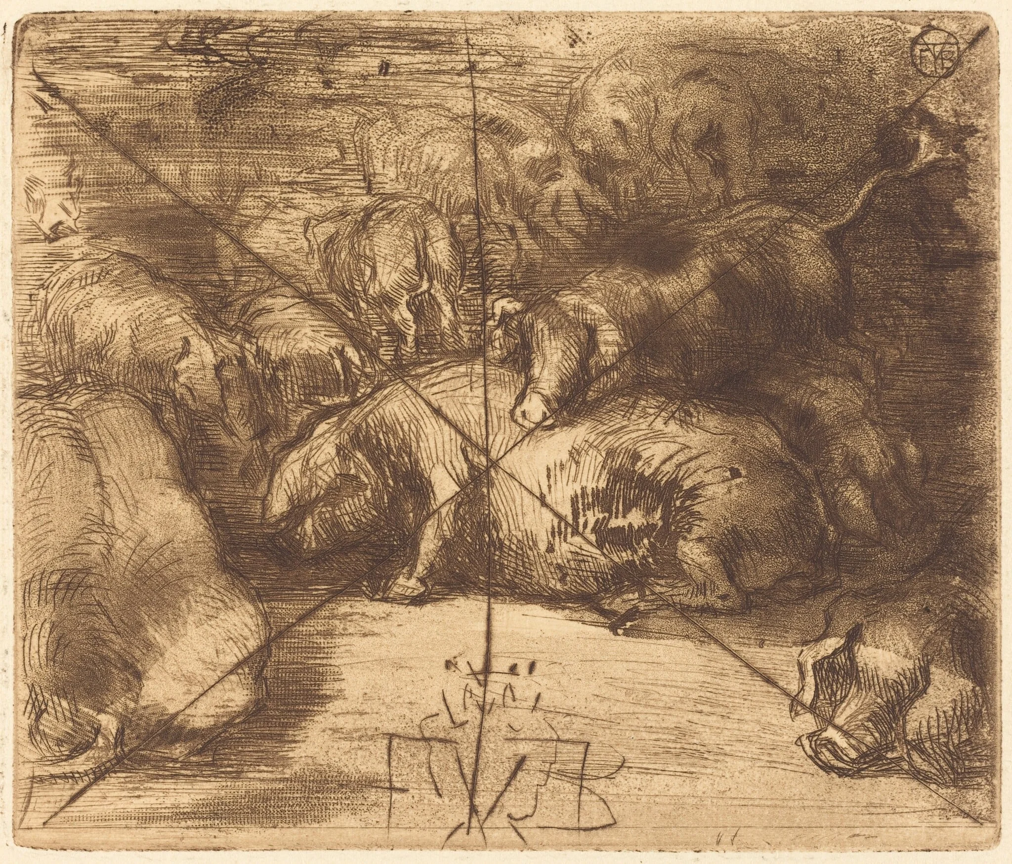 Cochons au Soleil (Pigs in the Sun), detail