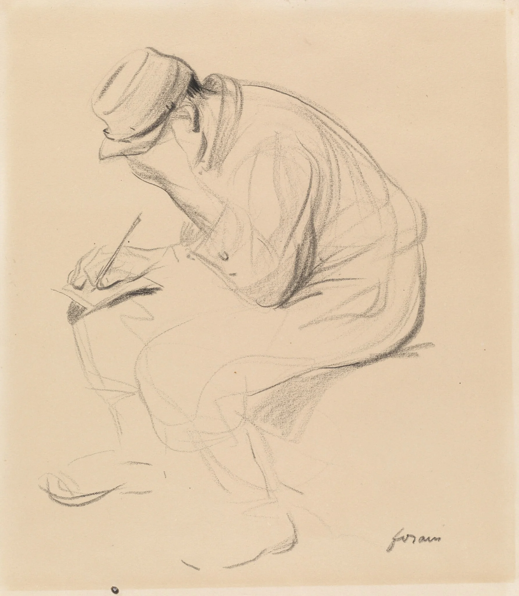 Le Poilu (French Soldier Writing Home), detail
