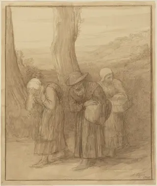 The Departure, by Alphonse Legros, ink, 1905