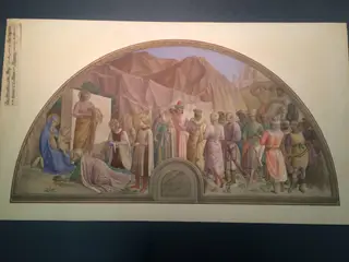 Copy after the fresco Adoration of the Magi, Fra  Angelico in the Museo di San Marco (Florence), by Edward Kaiser, watercolor, 1860