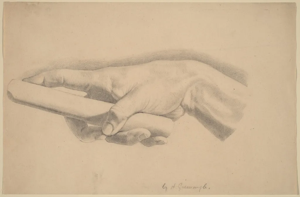 Study of a Hand, by Horatio Greenough, graphite, 1828
