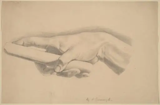 Study of a Hand, by Horatio Greenough, graphite, 1828