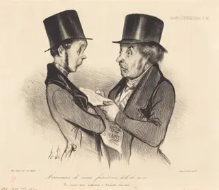 Actionnaires de mines..., by Honoré Daumier, ink, 1838