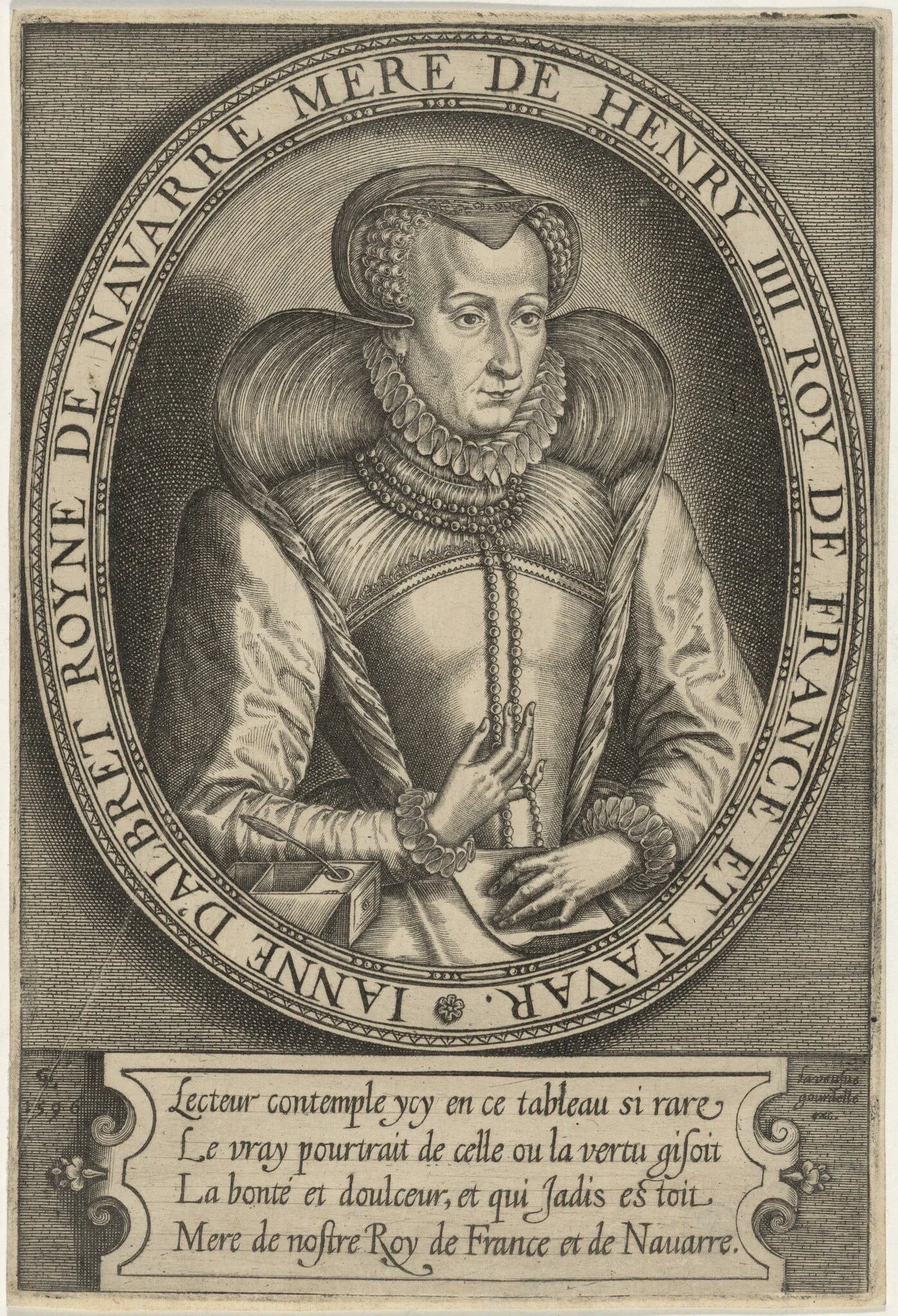 Jeanne d'Albret, Queen of Navarre, Mother of Henry IV of France, detail