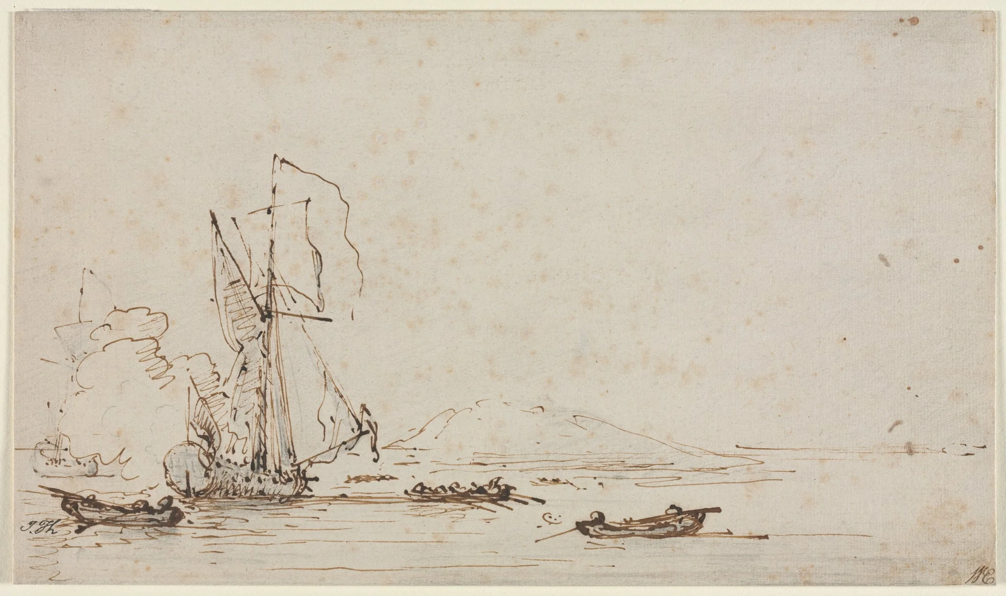 Yacht Receiving Salute, detail