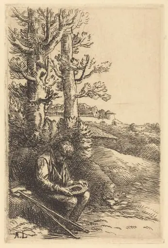 Little Beggar (Le petit mendiant), by Alphonse Legros, ink, 1874